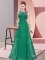 Smart Dark Green Damas Dress Wedding Party with Beading and Appliques Scoop Sleeveless Zipper