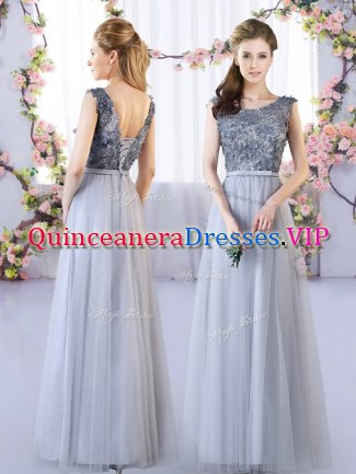 Noble Sleeveless Appliques Lace Up Dama Dress for Quinceanera