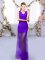 Fantastic Purple Sleeveless Tulle Lace Up Dama Dress for Quinceanera for Prom and Party