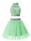 Best Apple Green Halter Top Zipper Beading Dama Dress Sleeveless