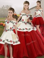 Organza Sleeveless Floor Length Sweet 16 Dresses and Embroidery