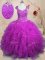 Cap Sleeves Beading and Ruffles Lace Up 15th Birthday Dress