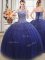 Sleeveless Floor Length Beading Lace Up Sweet 16 Dress with Royal Blue