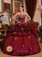 Shepherdsville Kentucky/KY Sweetheart Wine Red Pick-ups and Appliques Decorate Bodice For Quinceanera Dress