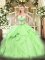 Fantastic Floor Length Yellow Green Sweet 16 Dresses Sweetheart Sleeveless Lace Up