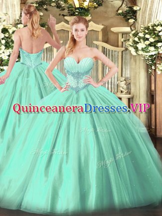 Sleeveless Beading Lace Up Sweet 16 Quinceanera Dress