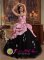 Chincoteague Virginia/VA Hand Made Flowers New Arrival Rose Pink and Black Sweet 16 Dress Sweetheart Tulle and Taffeta Stylish Ball Gown