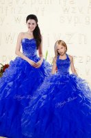 Hot Sale Sleeveless Beading and Ruffles Lace Up Sweet 16 Quinceanera Dress