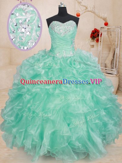 Pretty Floor Length Ball Gowns Sleeveless Apple Green Ball Gown Prom Dress Lace Up - Click Image to Close