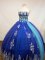 Best Seller Ball Gown Strapless Floor-Length Blue Beading and Applqiues Quinceanera Dresses Style FA-S-149