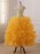 High Quality Gold Lace Up Teens Party Dress Beading and Ruffled Layers Sleeveless Floor Length