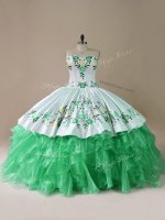 Embroidery Ball Gown Prom Dress Green Lace Up Sleeveless Brush Train(SKU PSSW0787-1BIZ)