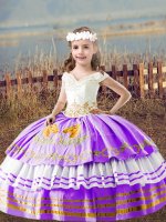 Lavender Little Girls Pageant Gowns Wedding Party with Embroidery Off The Shoulder Sleeveless Lace Up(SKU XBLD022-6BIZ)