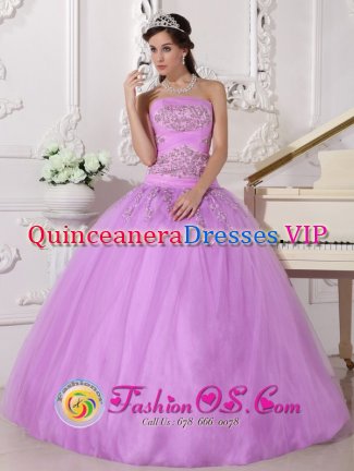 Kangasniemi Finland Pretty Lavender Beaded embellishment Tulle Quinceanera Dress