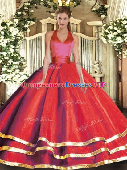 Sleeveless Lace Up Floor Length Ruffled Layers Quinceanera Gowns - Click Image to Close