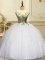 Edgy Appliques and Ruffles Sweet 16 Dresses White Lace Up Sleeveless Floor Length