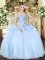 New Style Light Blue Sweetheart Neckline Beading Vestidos de Quinceanera Sleeveless Lace Up