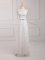 White Empire Belt Dama Dress for Quinceanera Lace Up Tulle and Lace Sleeveless Floor Length