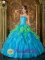 Rogaland Norway Strapless Colorful Appliques Ruffles Layerd For Quinceanera Dress Ball Gown Customize