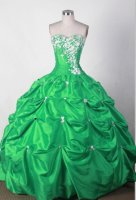 Clearance Lovely Ball Gown Sweetheart Floor-length Green Quincenera Dresses TD260010