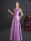 Excellent Lilac One Shoulder Neckline Bowknot Quinceanera Court Dresses Sleeveless Zipper