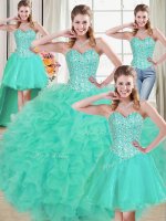 Artistic Turquoise Sleeveless Beading and Ruffled Layers Lace Up Quinceanera Dress(SKU PSSW0448MTDTA3BIZ)