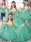 Turquoise Lace Up Quinceanera Dresses Beading Sleeveless Floor Length