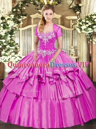 Superior Floor Length Lilac Quinceanera Dresses Sweetheart Sleeveless Lace Up