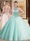 Halter Top Sleeveless Brush Train Beading Lace Up Quince Ball Gowns