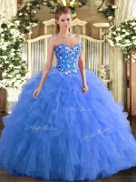 Admirable Sleeveless Lace Up Floor Length Embroidery and Ruffles Vestidos de Quinceanera(SKU SJQDDT1133002-1BIZ)