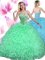 Customized Ball Gowns Sweetheart Sleeveless Organza Floor Length Lace Up Beading and Ruffles Quinceanera Gowns