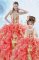 Fine Sleeveless Floor Length Beading and Ruffles and Sequins Lace Up Quinceanera Dresses with Multi-color