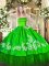 High Quality Organza and Taffeta Sleeveless Floor Length Sweet 16 Quinceanera Dress and Embroidery