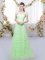 Floor Length Vestidos de Damas Off The Shoulder Cap Sleeves Lace Up