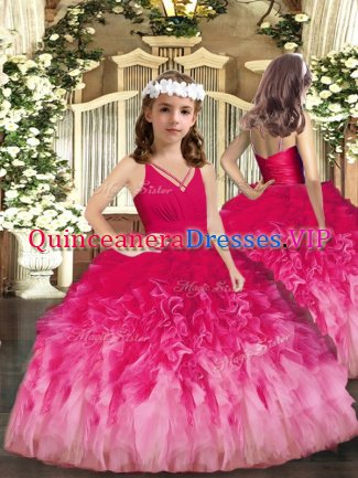 Sweet Sleeveless Ruffles Zipper Child Pageant Dress