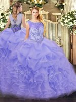 Lavender Quinceanera Gowns Scoop Sleeveless Zipper