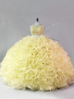 Extravagant Scoop Sleeveless Fabric With Rolling Flowers Quince Ball Gowns Beading Zipper(SKU PSSW1160-5BIZ)