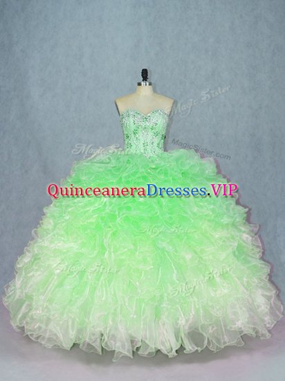 Sweetheart Sleeveless Lace Up 15th Birthday Dress Multi-color Organza - Click Image to Close