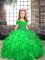 Perfect Sleeveless Beading and Ruffles Floor Length Pageant Dress for Teens