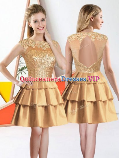 Wonderful Sleeveless Beading and Lace Backless Dama Dress for Quinceanera - Click Image to Close