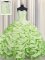 Flirting Brush Train Yellow Green Ball Gowns Sweetheart Sleeveless Taffeta Sweep Train Lace Up Beading and Pick Ups 15th Birthday Dress