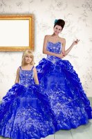 Customized Taffeta Sleeveless Floor Length Quinceanera Dresses and Beading and Embroidery and Pick Ups