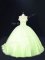 Noble Sleeveless Beading Lace Up Sweet 16 Quinceanera Dress with Yellow Green Court Train